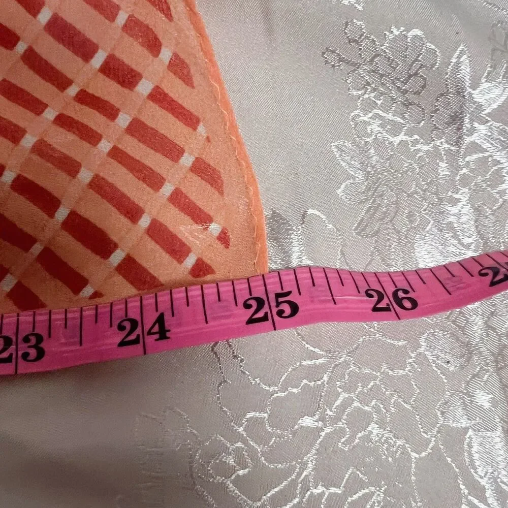 100% Silk Ann Taylor Orange Patterned Scarf 25